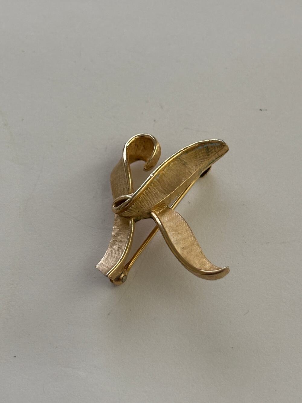 Vintage Trifari Letter K Brooch Gold Tone